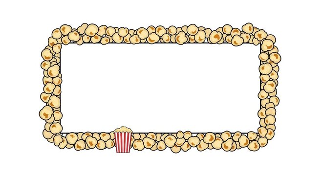 Popcorn frame border illustration.