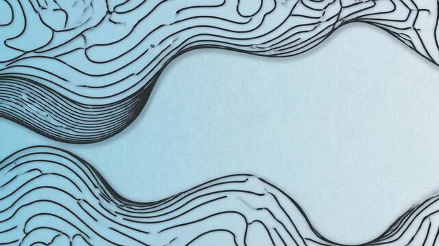 Artistic Abstract Motion Background with Light Blue Paper Texture and Black Swirling Borders Perfect for Creative Presentations.