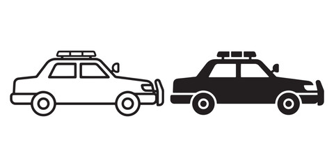 Police cars in a crash with bumpers touching Vector, illustration © Jrdesign0