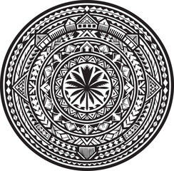Naklejka premium samoa tribe circular tribal etnic pattern
