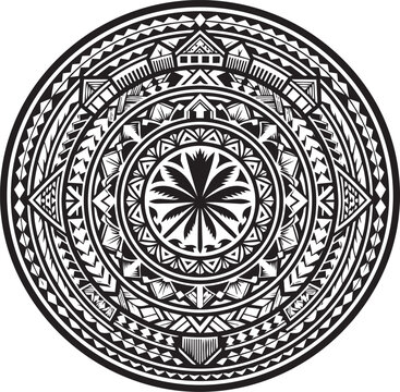 samoa tribe circular tribal etnic pattern