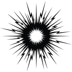 Fototapeta premium Explosion silhouette vector illustration, burst of energy in abstract star.