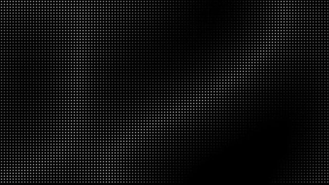 Abstract pattern of white dots on a black background. Dots form a grid, with a soft gradient blur effect. Minimalist design evokes modern digital aesthetics. Suitable for tech, fashion