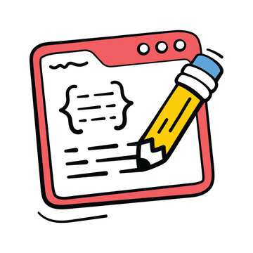 A well crafted hand drawn icon of web code editor, creative vector