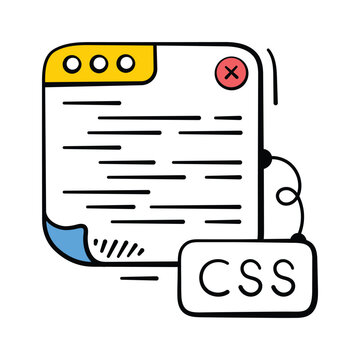 A modern hand drawn icon showing css stylesheet coding