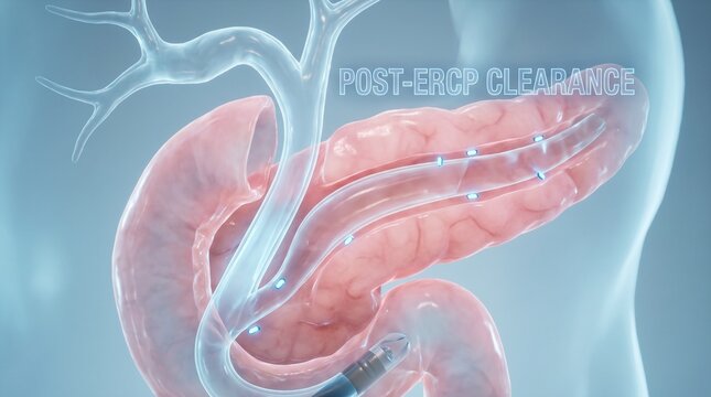 3D Translucent Render of ERCP Catheter in the Bile Duct