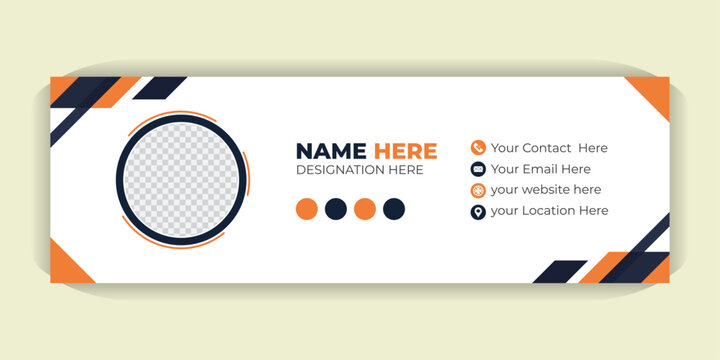 Corporate Business Card and Email Signature Template, Customizable HTML Templates with Photo