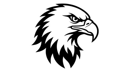 Fototapeta premium Black and white vector illustration of an eagle's head profile