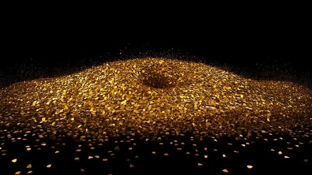 Golden shards vortex effect full mosaic animated