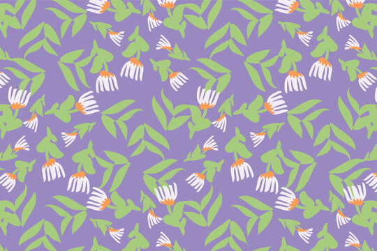 Vibrant lily of the valley floral seamless pattern for wallpaper textile and packaging