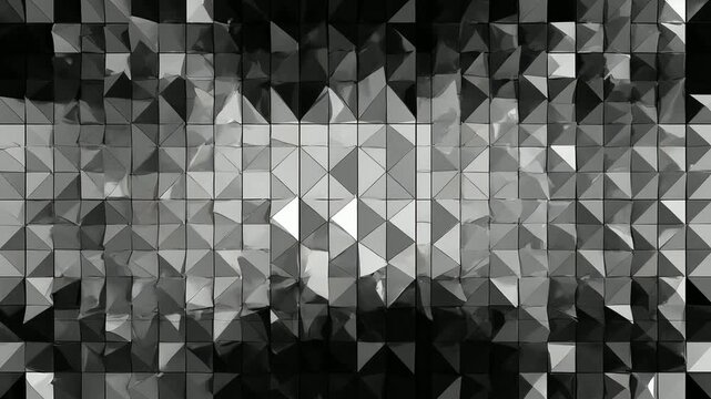 Grayscale abstract full mosaic animated digital background