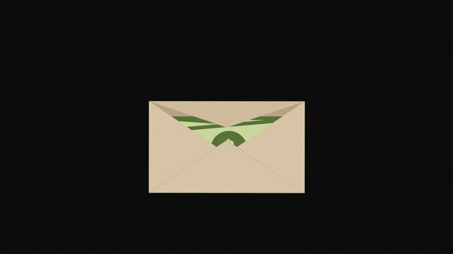 Cash Payment in Envelope Animation