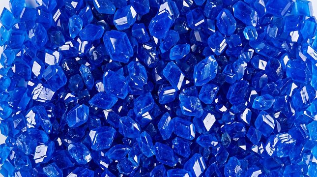 Heap of vivid blue copper sulfate pentahydrate crystal mineral