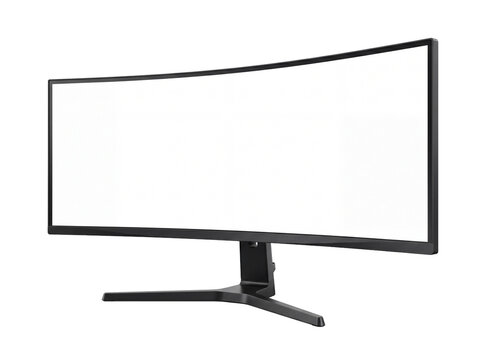 Curved Ultrawide Computer Monitor Display Screen Cutout PNG