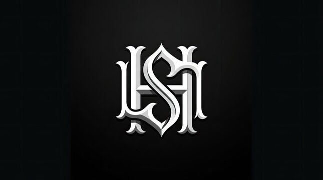 Interlocking white letters S and H monogram on black.