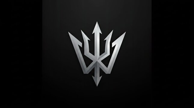Sharp metallic trident icon with three spiked prongs