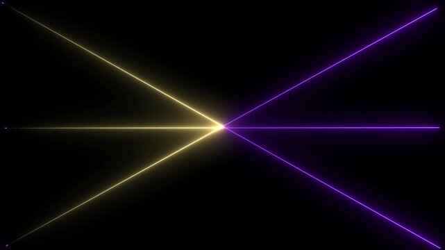 Abstract neon lines direction . Futuristic trendy ribbon lines. Explosion fireworks beautiful glowing flowers background 4k video