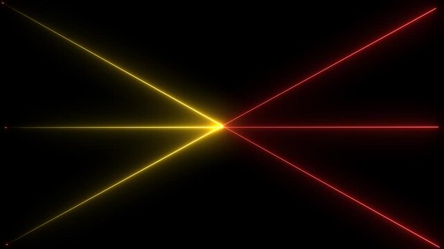 Abstract neon lines direction . Futuristic trendy ribbon lines. Explosion fireworks beautiful glowing flowers background 4k video