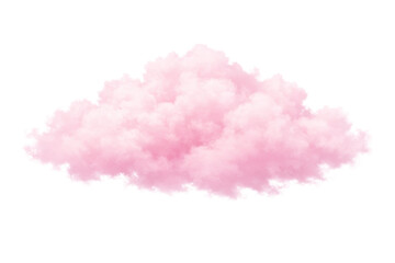 Fototapeta premium Soft pink fluffy cloud isolated on transparent background.