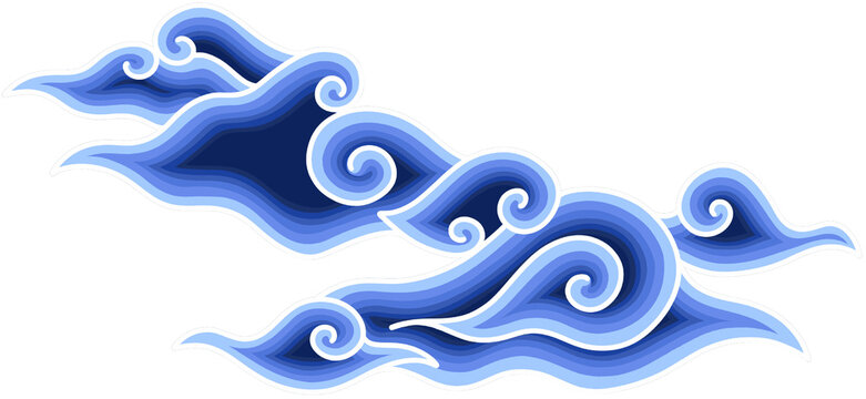 Traditional Mega Mendung Pattern Illustration