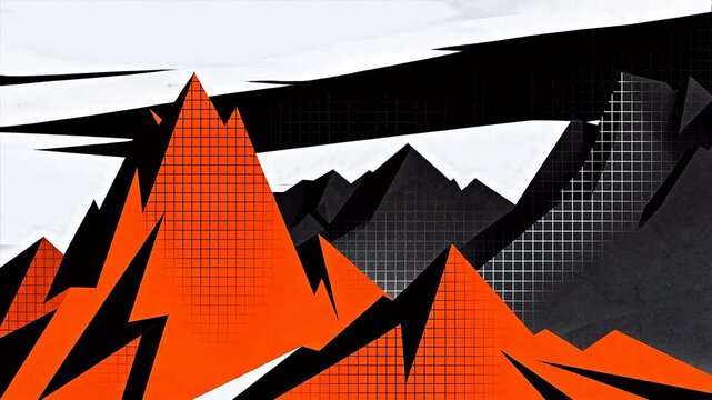 Abstract mountain peaks in bold colors