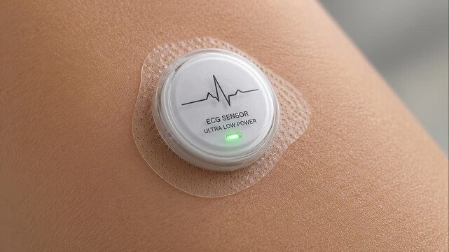 Ultra low power wearable sensor ECG patch with adhesive skin monitoring heart rhythm comfortably and discreetly low power wearable sensor ecg heart