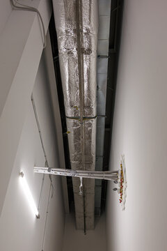 Building Ventilation System, Modern HVAC Infrastructure and Air Circulation Engineering Concept