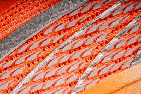 Close up shot of Polyester Mesh fiber texture for background, Thermoplastic Foam Tech structure pattern.	