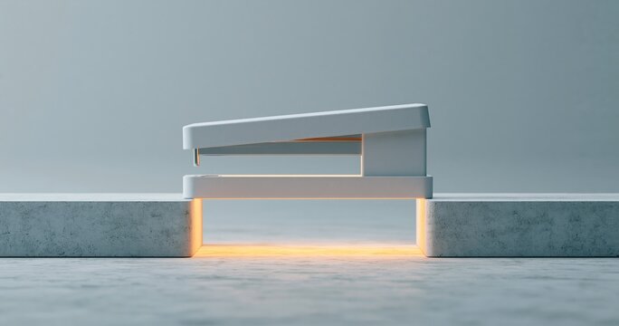 Minimalist stapler bridging concrete gap