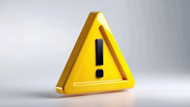 Four yellow warning signs are shown from different angles in a studio, highlighting their shape and bright color under clear lighting.