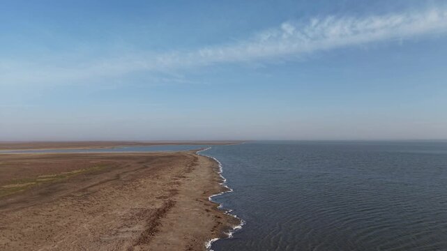 Kalmykia. Lake Manych-Gudilo. Shoreline.