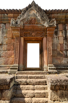 Blank Old antique brick window frame, for photo compositing, Old antique brick window frame with png file.	
