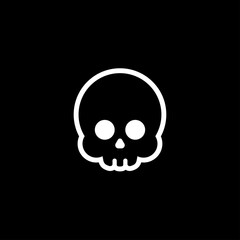 Obraz premium Skull icon displays a minimalist graphic representation of human mortality or dangerous substances.