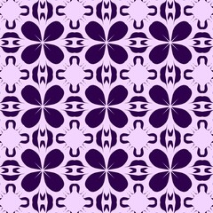 Fototapeta premium Purple floral seamless pattern, elegant simple flower motif ornament background for textile