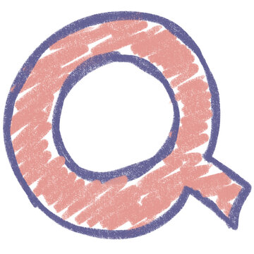 Handdrawn doodle letter Q illustration