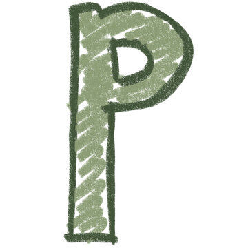 Handdrawn doodle letter P illustration