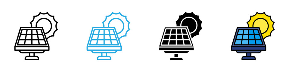 Solar energy multi - style icon design concept © okta