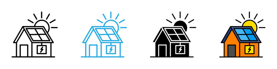 Solar energy multi - style icon design concept © okta