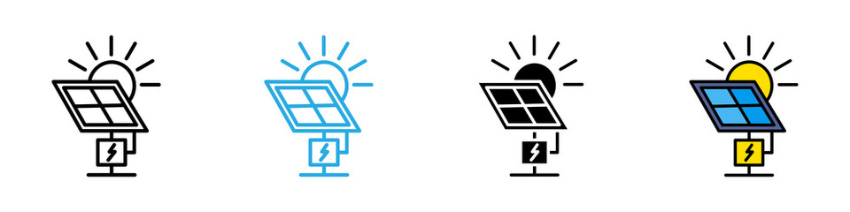 Solar energy multi - style icon design concept © okta
