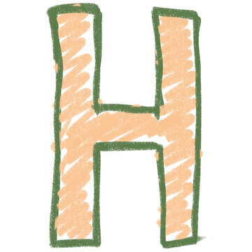 Handdrawn doodle letter H illustration