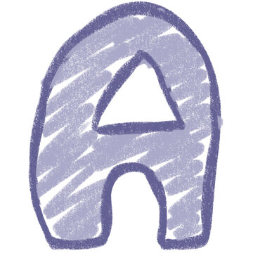 Handdrawn doodle letter A illustration