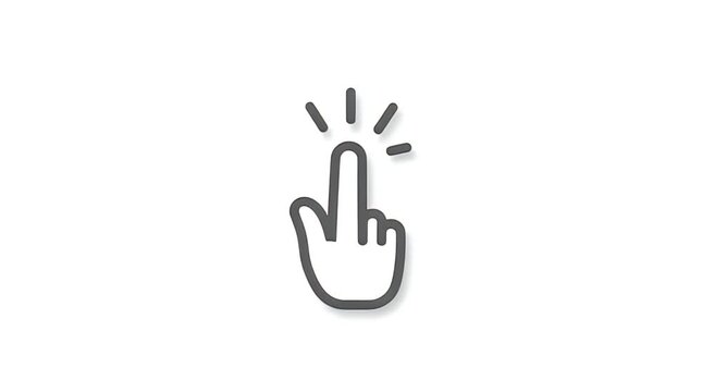 Minimalist Hand Tap Click Gesture Vector Icon Isolated on White Background Representing User Interaction and Digital Technology