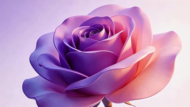 Purple and pink rose in bloom