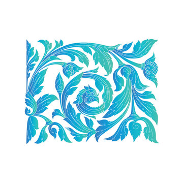 kbach Khmer phni tes vector color blue