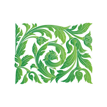 kbach Khmer phni tes vector color green