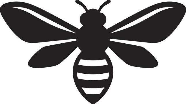 Bee silhouette icon vector illustration isolated on white