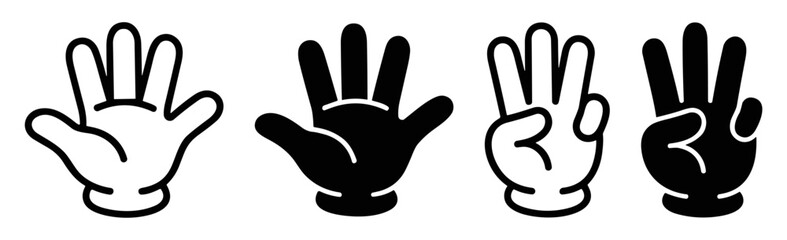 Set of hand-drawn black and white campfire and tent icons in outline and solid styles on transparent background © Ярослав Дацко