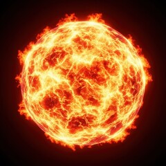 Naklejka premium Spectacular high-resolution image of a massive fiery globe soaring through the air, demonstrating extreme heat and powerful destructive energy, texture, blast, massive