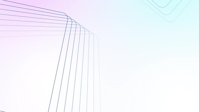 Minimal pastel gradient with rounded corner lines background, seamless looping animation. 4K video