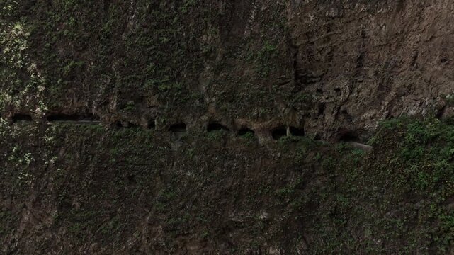 Aerial pan across the Ventanas de G&uuml;&iacute;mar